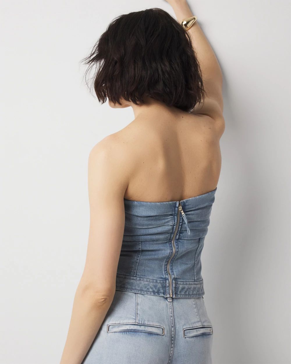 Strapless Denim Bustier | White House Black Market